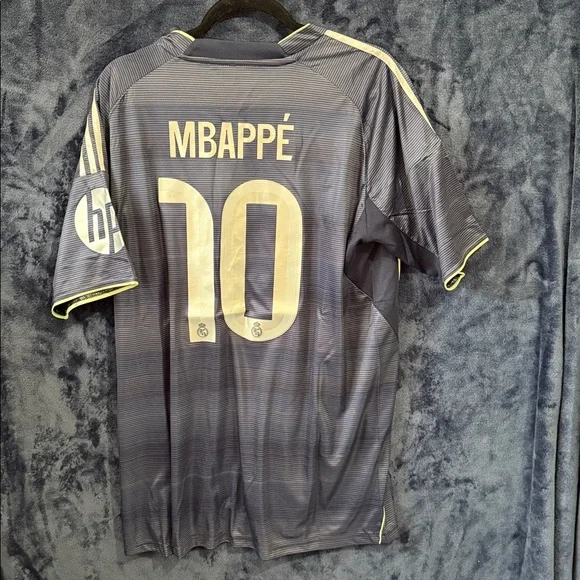 Real Madrid Men’s Away Football Jersey - Navy with Yellow Trim - Picture 2 of 3